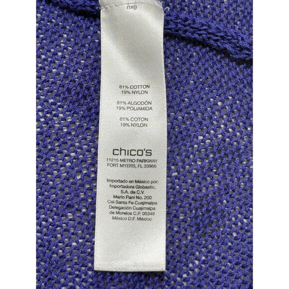 Chico's Blue 3/4 Sleeve Open-Front Cardigan, Size 0 - Picture 6 of 6